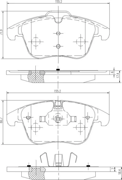 Piduriklotside komplekt eesmine Citroen C5 (X7) , Peugeot 508 - BRE BP3487 - Bremsi