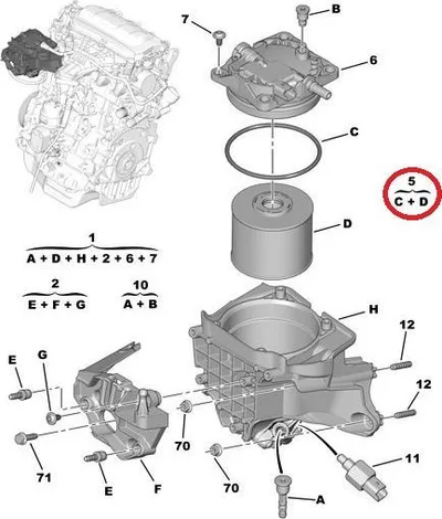 Kütusefilter OEM Citroen/Peugeot/Fiat/Ford 2,0 HDI - PSA  1906A7 - OE - 100% Genuine Part